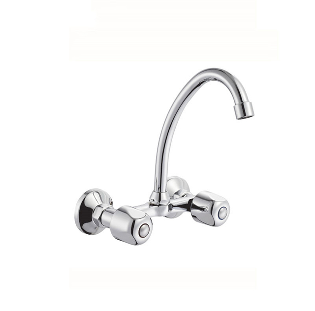 Wall Mounted Double Handle Kitchen Faucet KM6163
