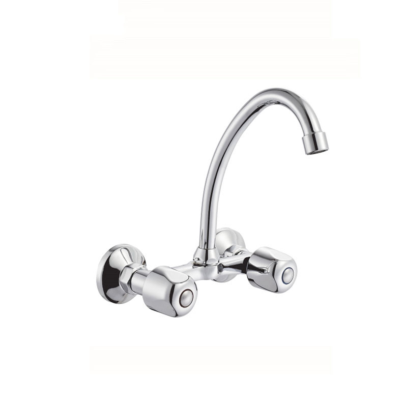 Wall Mounted Double Handle Kitchen Faucet KM6163
